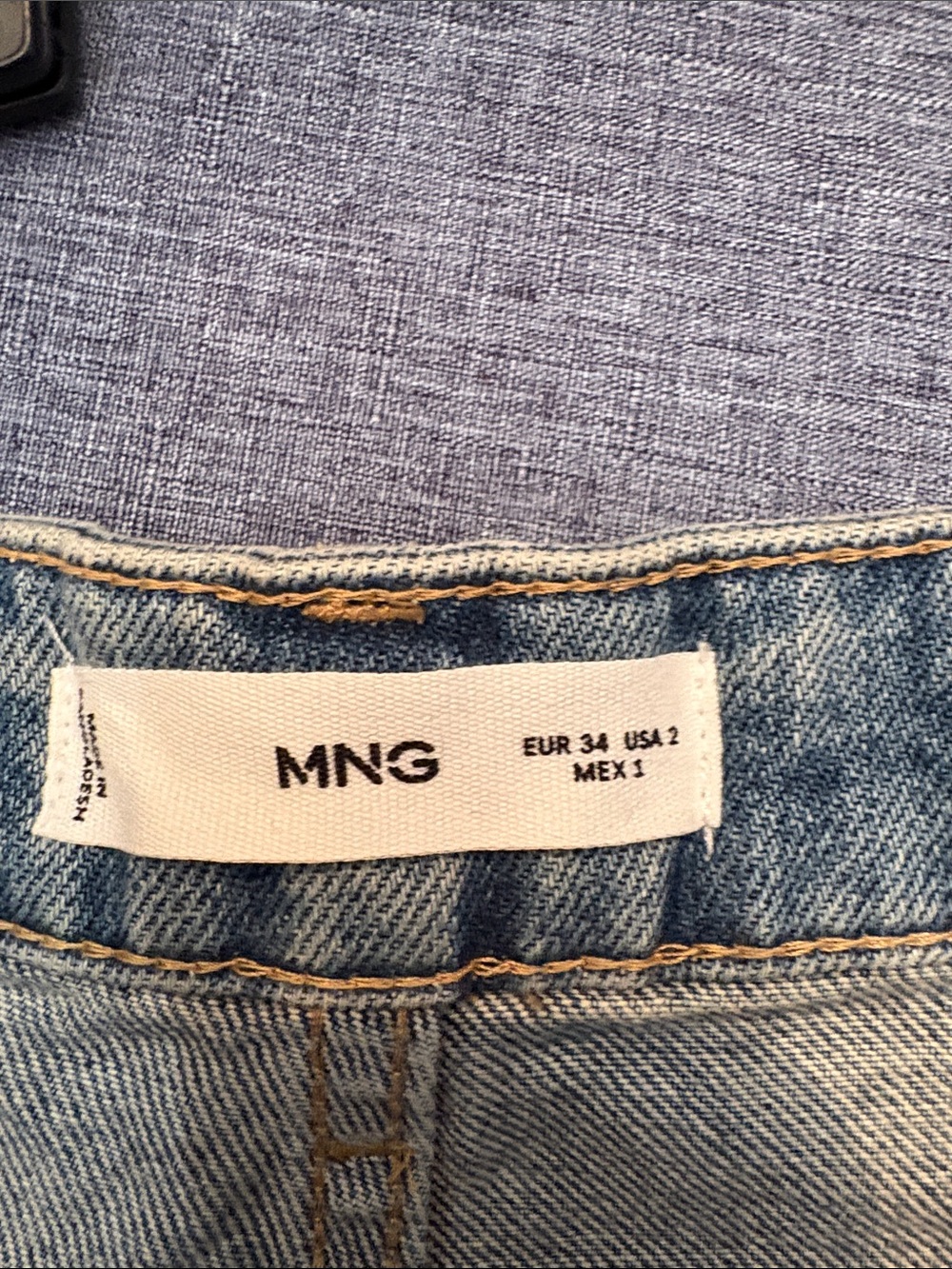 Mango MNG New 2-Tone Straight Mid Waist Regular Fit Jeans - size 2 - NWT - Picture 2 of 4